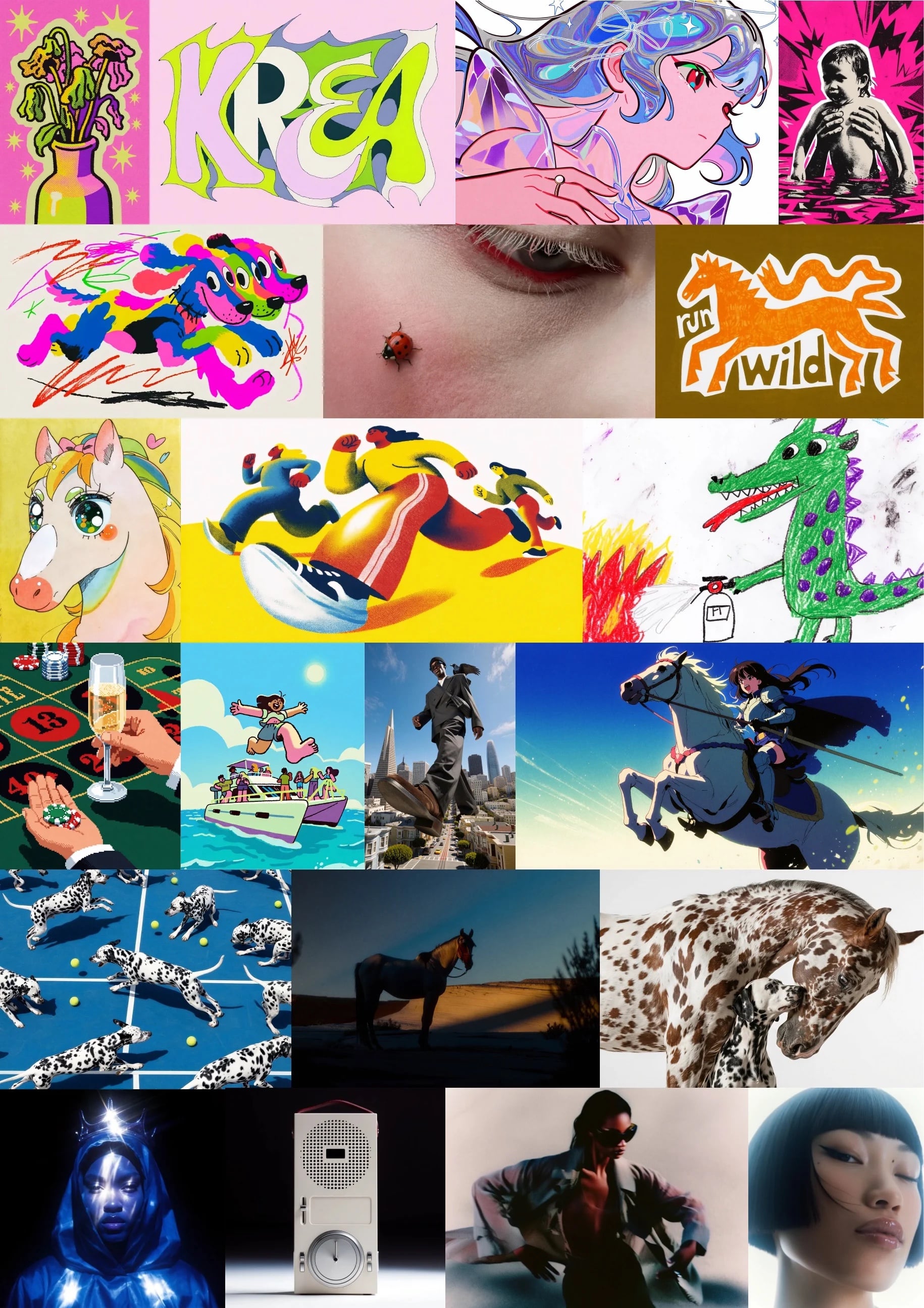 Krea 2 生成样例拼图